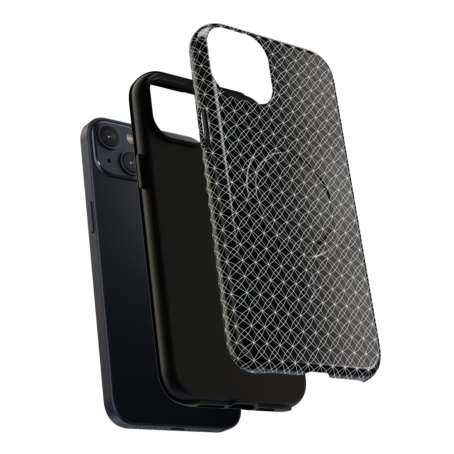 Urban Lattice Tough Magnetic iPhone Case, Stylish Protective Cover, Tech Gift for Him/Her, Durable Everyday Use, Trendy Mobile Accessories
