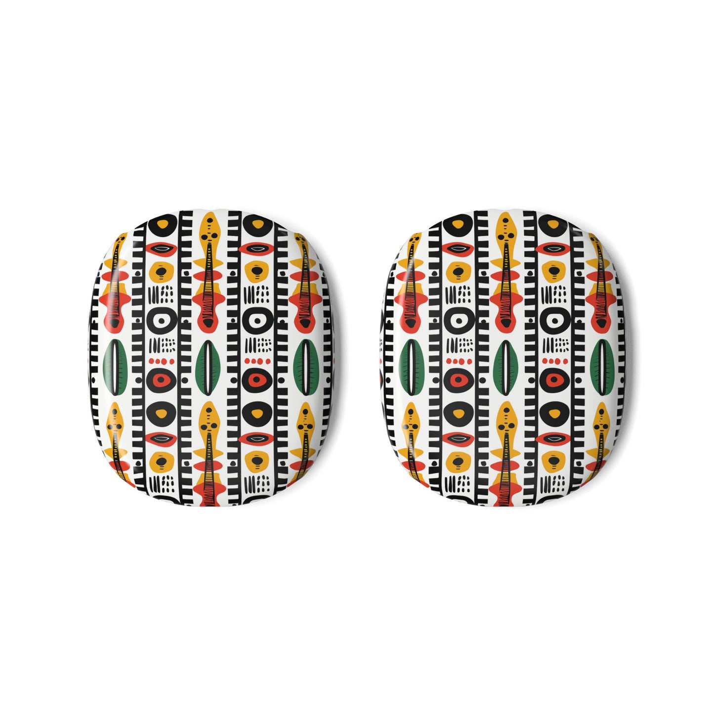 Afrobeat Harmony AirPods Max Case, Colorful Tribal Geometric Pattern.