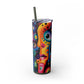 Psychedelic Visions Skinny Tumbler with Straw, 20oz