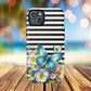 Pansy Parade Tough iPhone Magnetic Cases, Floral Tough Case, Striped iPhone Magnetic Cover, Phone Accessory, Gift for Nature Lovers