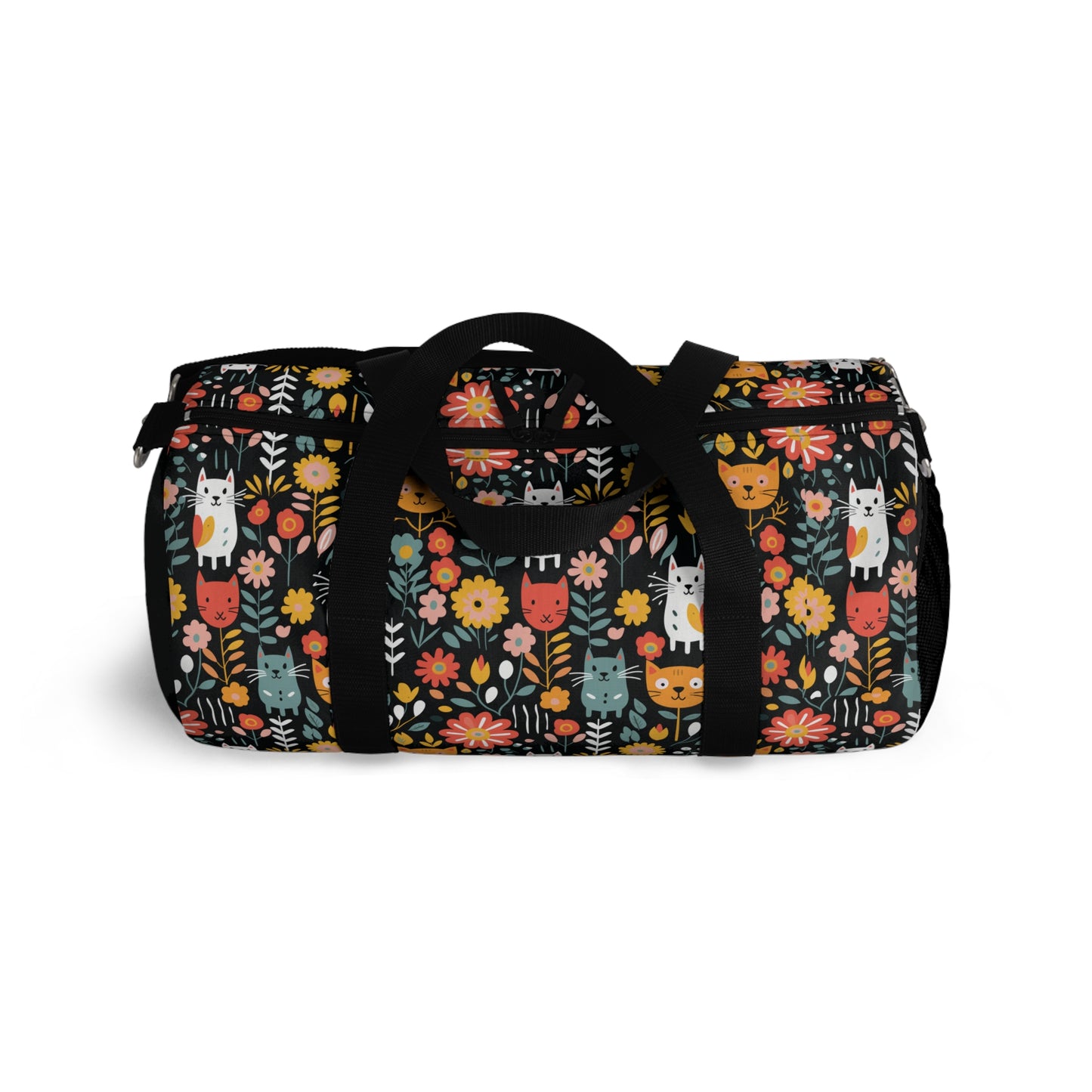 Whimsical Feline Garden Duffel Bag