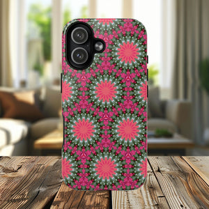 Floral KaleidoBloom iPhone Case, Tough Magnetic Cases, Floral iPhone Cover, Stylish Tech Accessory, Durable Design, Vibrant Gift Idea