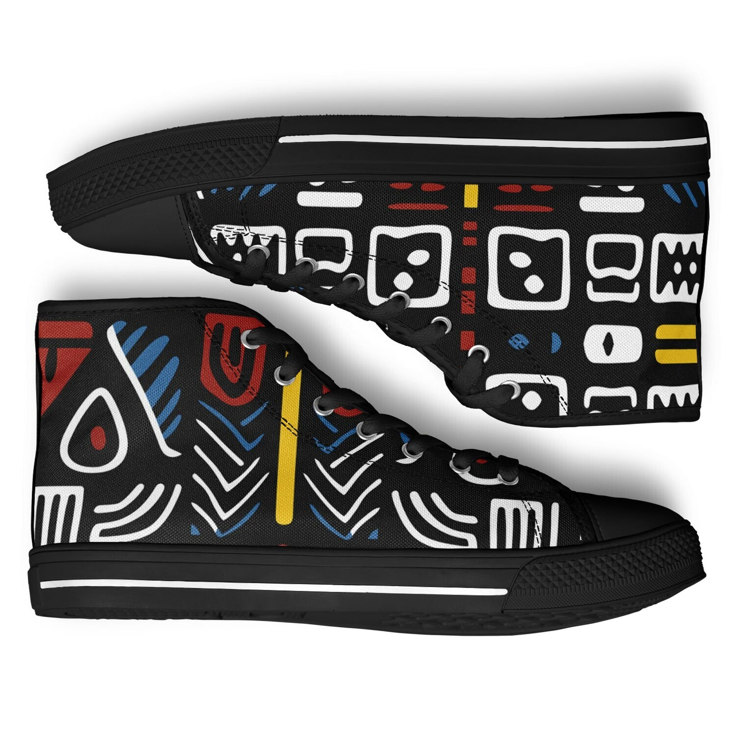 Geometric Harmony Urban Peak High Top Shoes - AOP