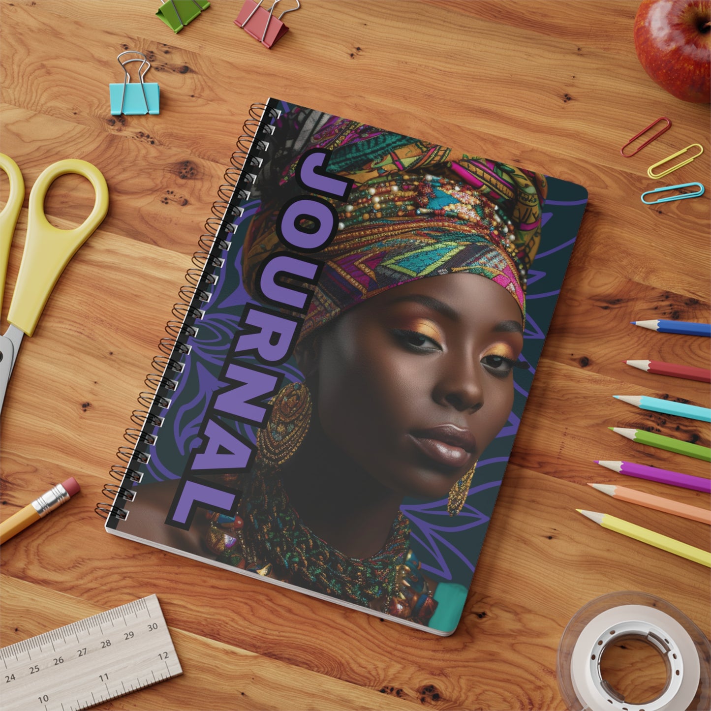 Culturally-Inspired A5 Journal - Vibrant Art, Ideal for Writing, Note-taking, Gifts, and Journaling