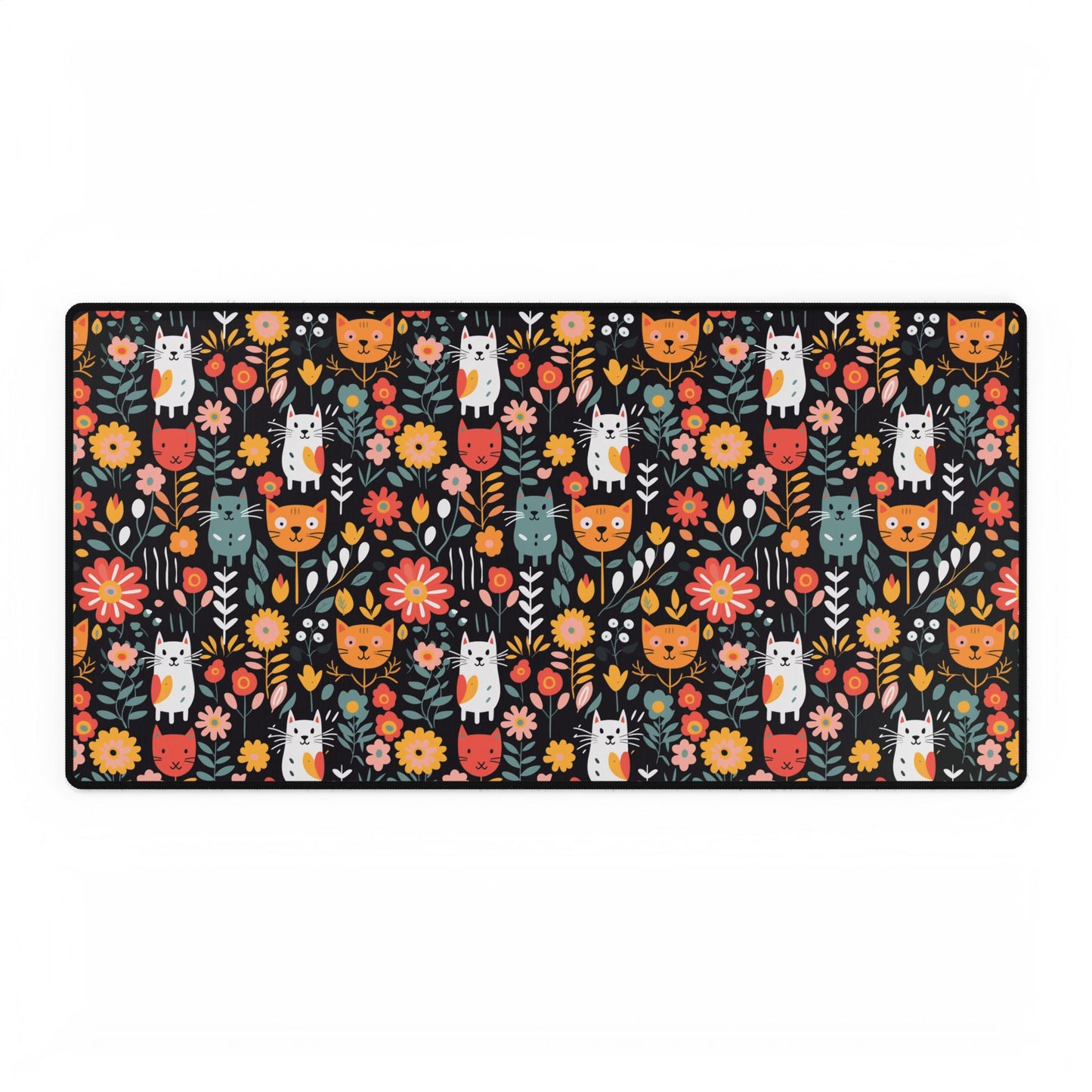 Whimsical Feline Garden Desk Mats