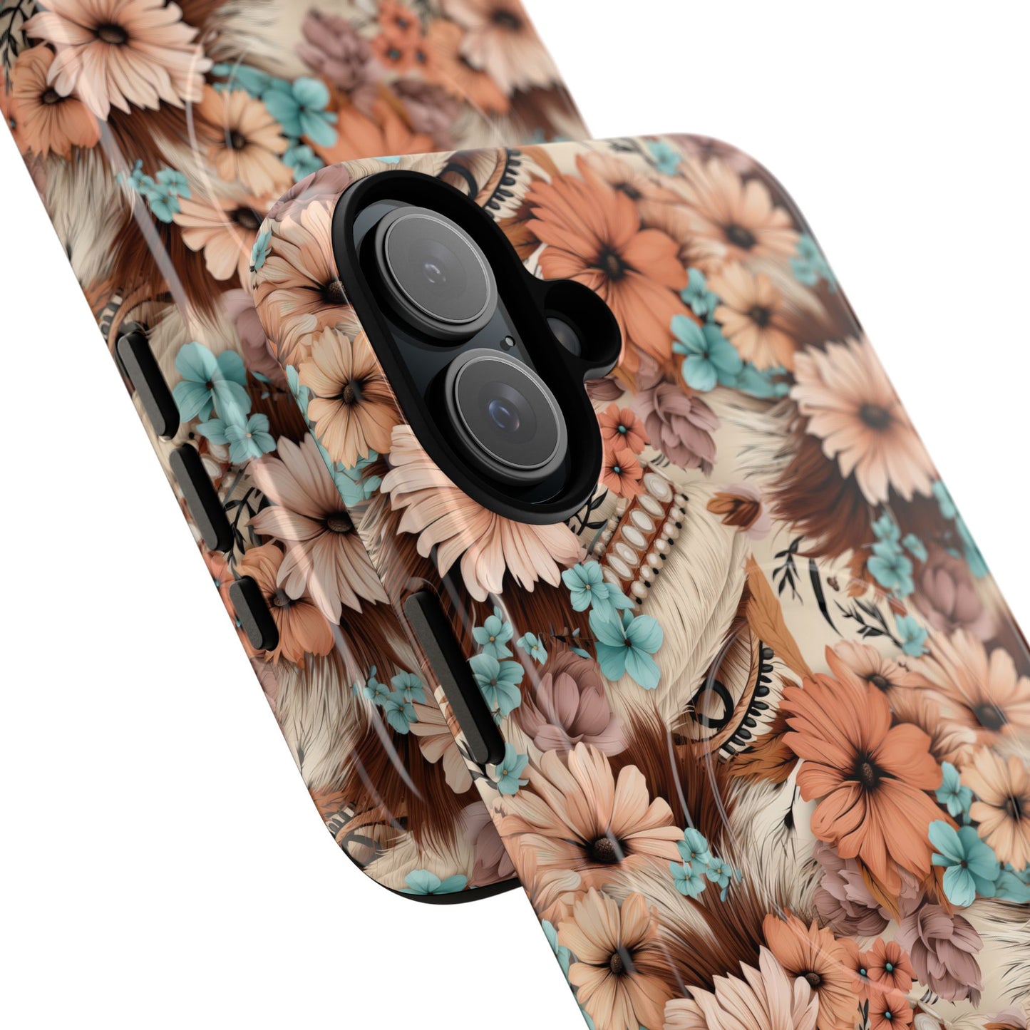 Spirit in Bloom Tough iPhone Magnetic Cases, Cute iPhone Accessories, Flower Design, Gifts for iPhone 14, 15, 16, 17, Pro Max, Boho Style, Western Style