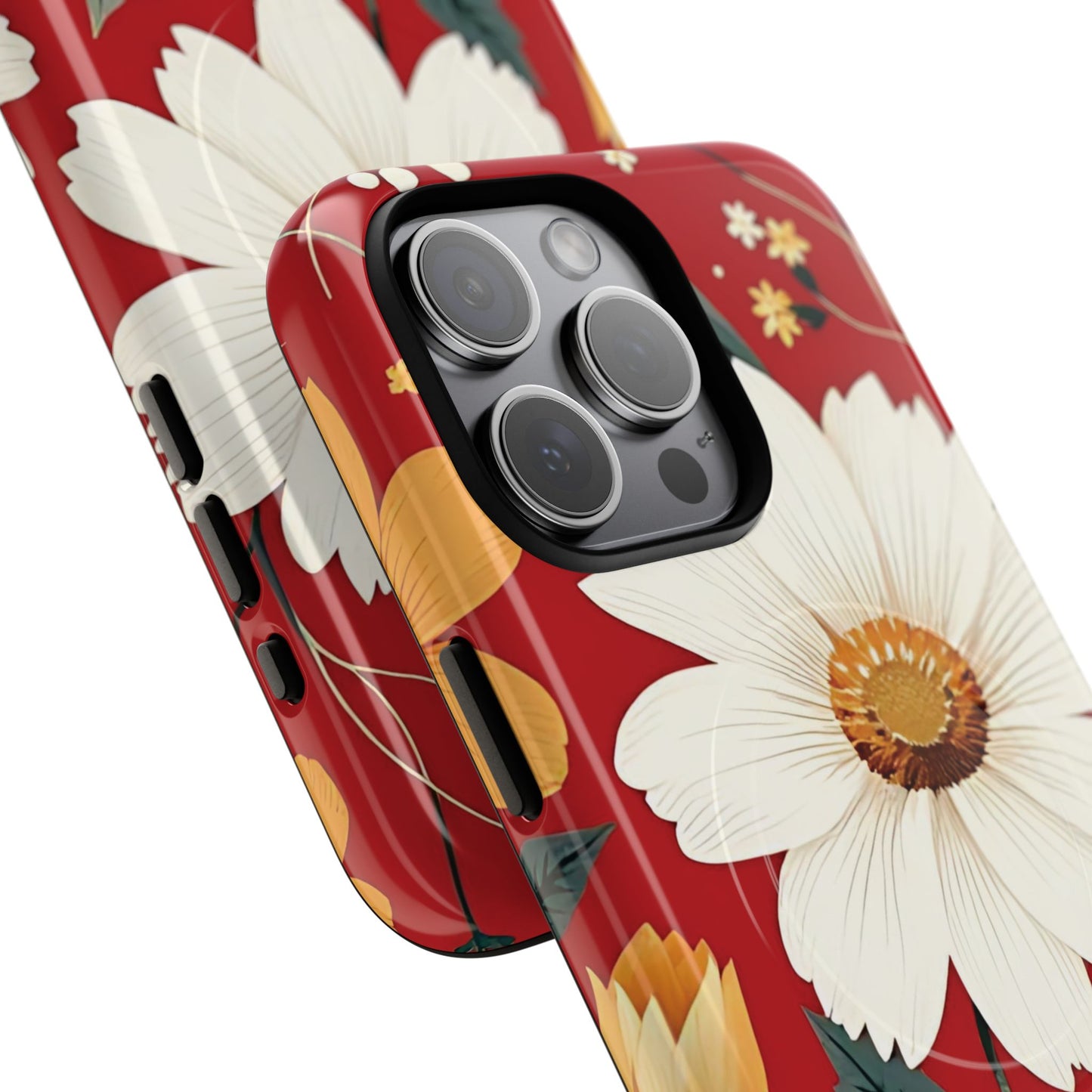 Floral Fusion Tough Magnetic Phone Case | Flower Design, Durable Protective Cover, Gift for Her, Spring Style, Unique Phone Accessory.