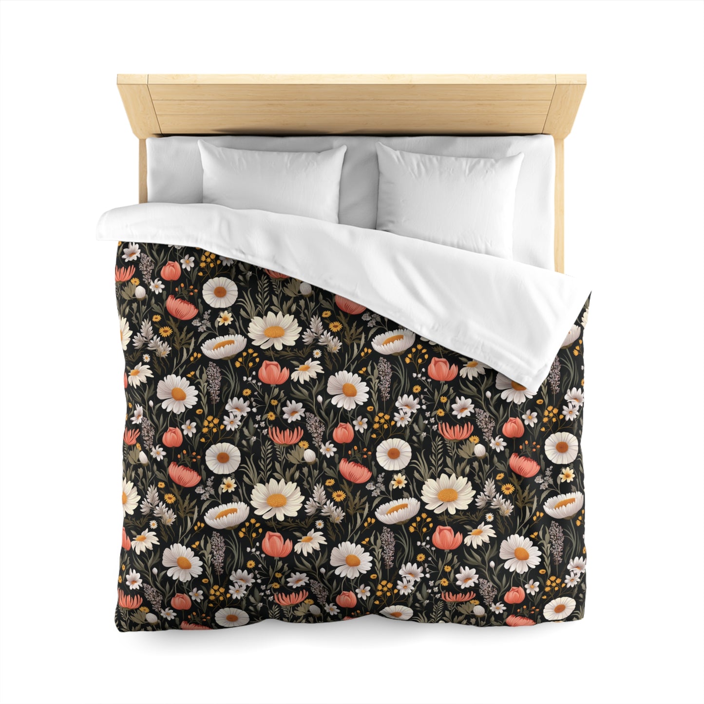 Blossom Elegance: Noir Garden Comfort Duvet Cover''