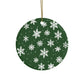 Green Snowflake Elegance Ceramic Ornaments (1pcs, 5pcs, 10pcs, 20pcs)