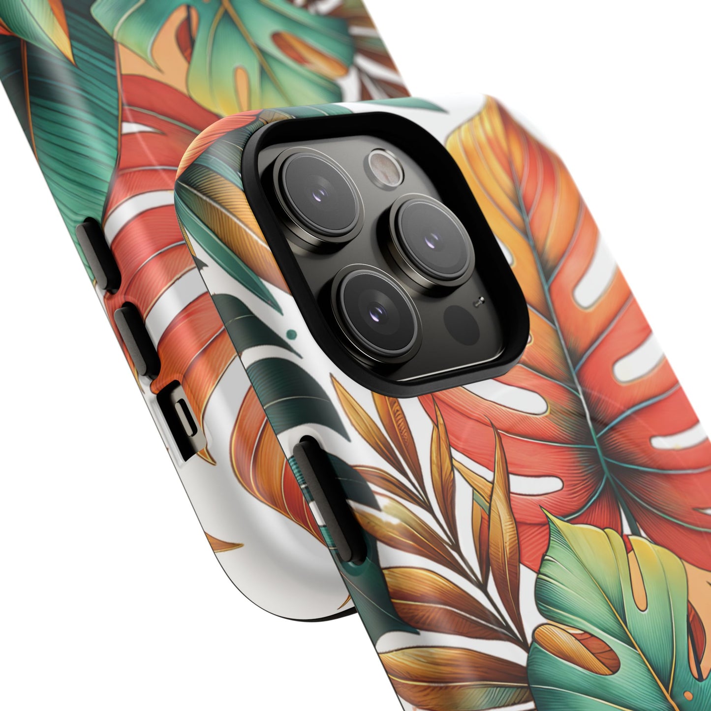 Tropical Monstera Leaf Phone Case - Stylish Tough Magnetic Cases, Floral Protection, Summer Vibe, Gift for Nature Lovers, Trendy Mobile Accessories