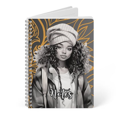 Chic Spiral Notebook, Fashion Journal, Girl Power Notebook, A5 Sketchbook, Inspirational Writing Pad, Unique Gift Idea