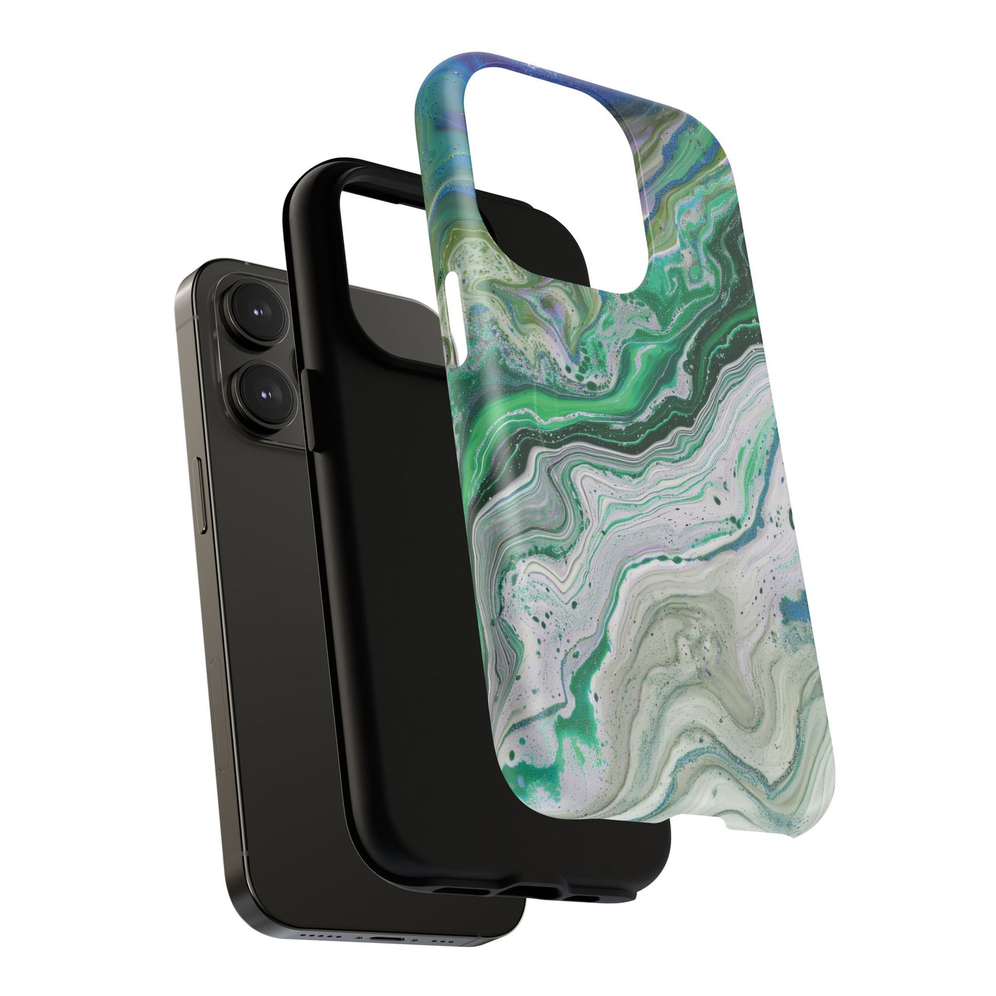 Marbled Tough iPhone Case, Magnetic Protector, Stylish Tech Accessory, Durable iPhone Cover, Unique Gift Idea