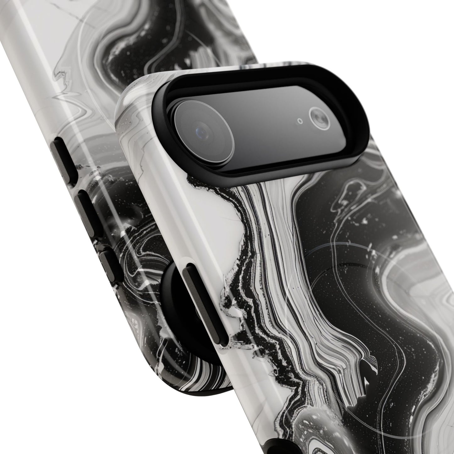 Black Marble Magnetic iPhone Case for Tough Protection, Stylish iPhone Mobile Accessory, Fashionable Gift, Unique Marble iPhone Design, Durable Smartphone Cover