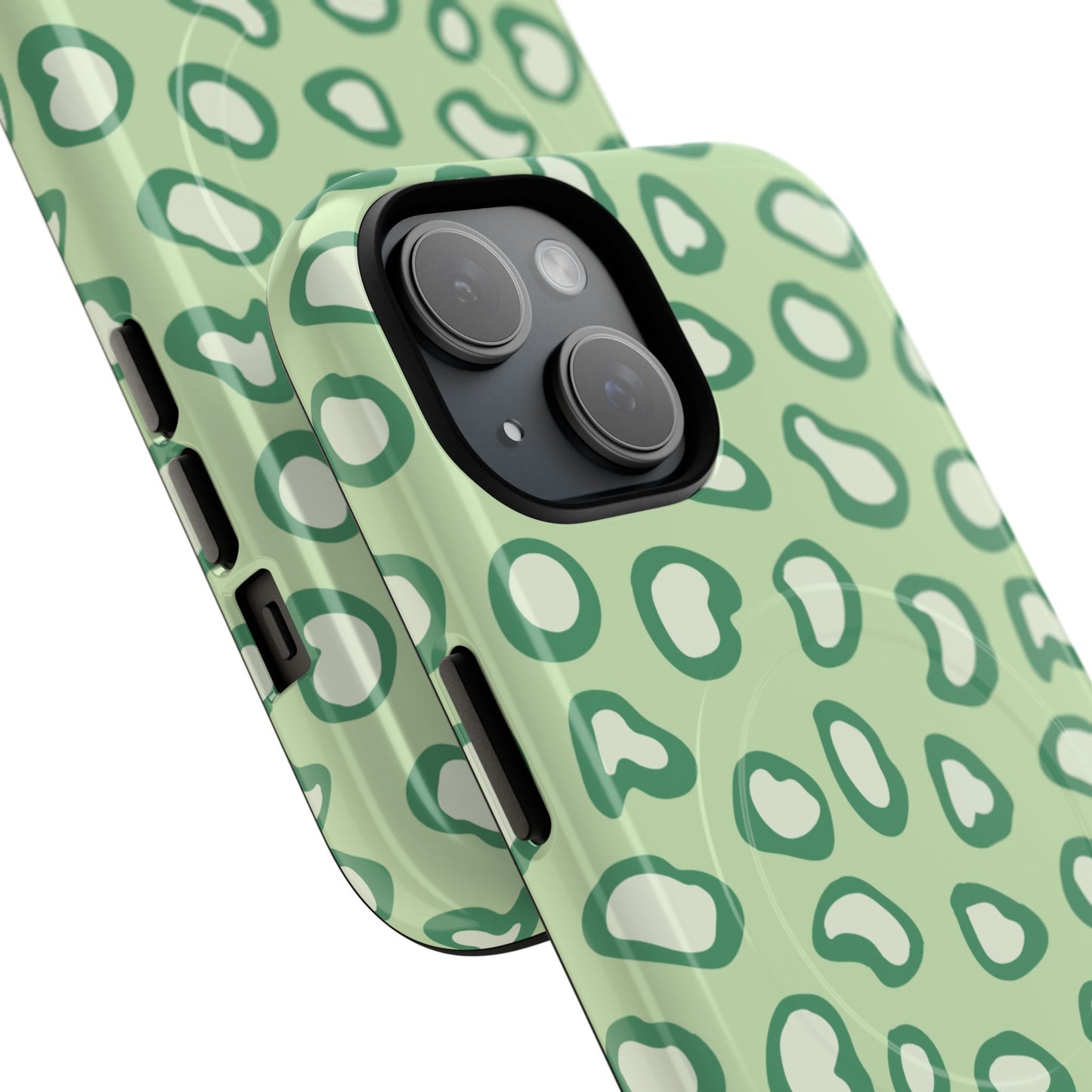 Chic Leopard Print iPhone Cases | Tough Magnetic Cases, iPhone Protection, Animal Print, Stylish Tech Accessories, Green iPhone Case