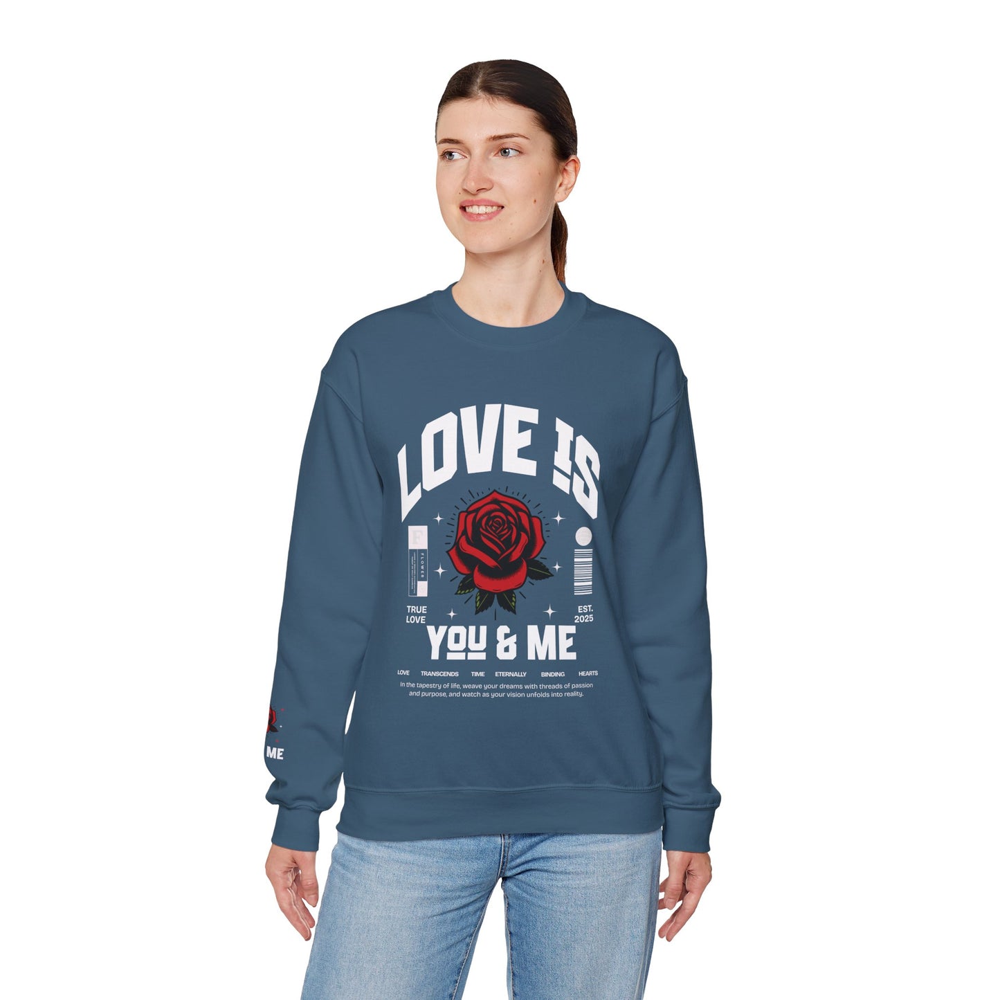 You and Me Unisex Heavy Gildan Blend™ Crewneck Sweatshirt.