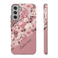 Personalized Cherry Blossom Tough Phone Case — Pink Floral Protective Case for Samsung & Google