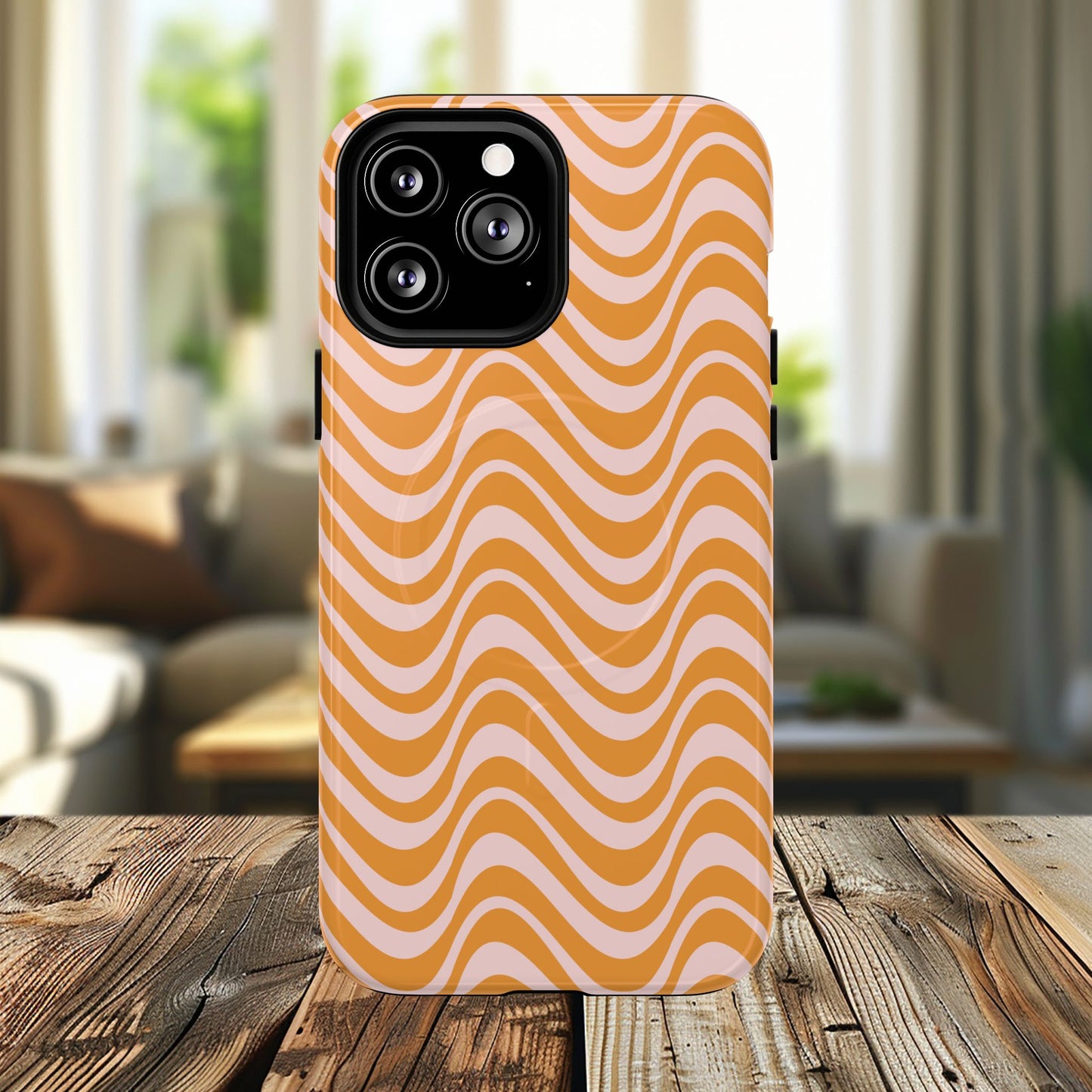 Stylish Tough Magnetic Case for Your iPhone - Trendy Wave Design, Durable Protector, Gift for Her, Cool Tech Accessory, Unique iPhone Cover, Magsafe iPhone Cover.