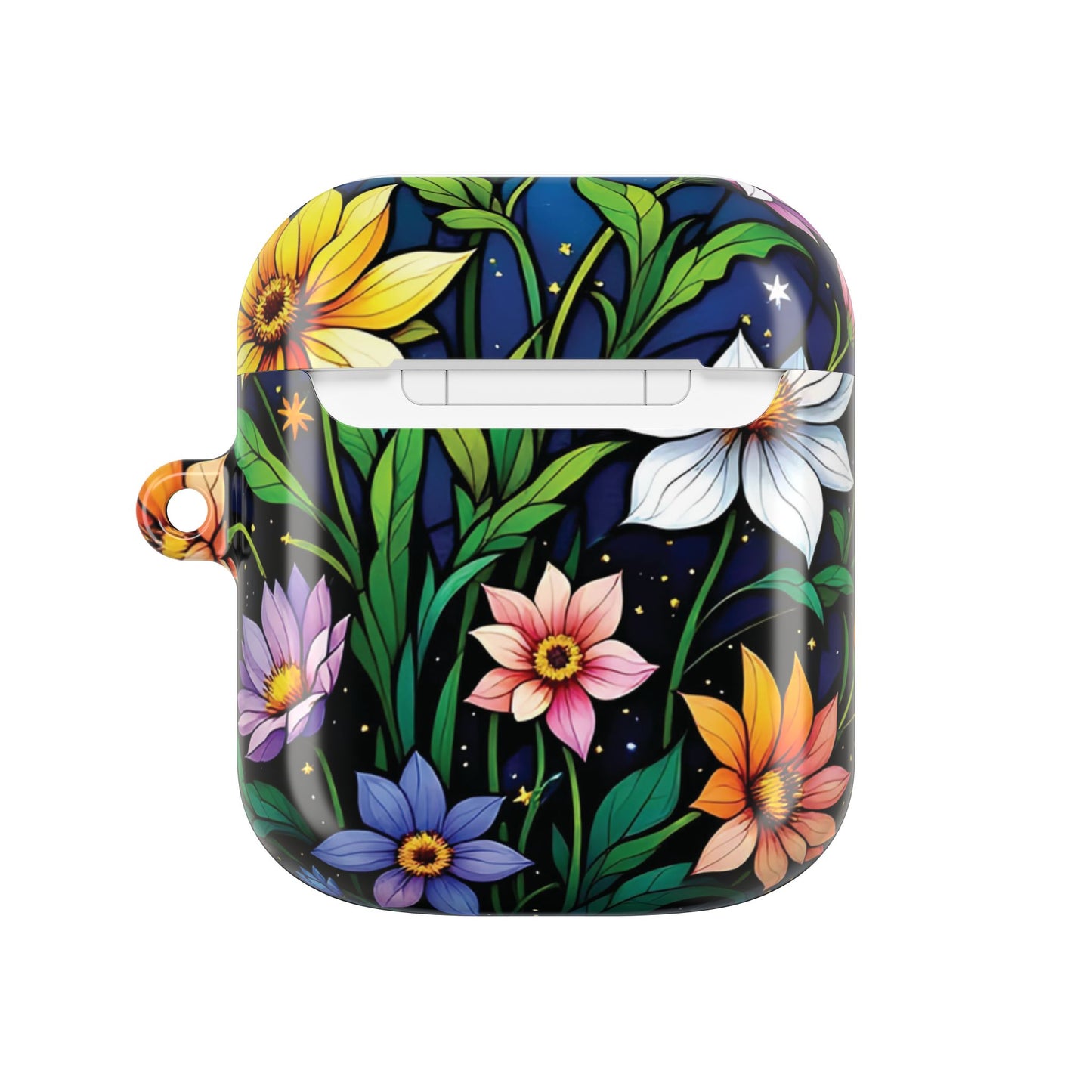 Flower Garden Stained Glass AirPod Case — Colorful Garden Protective Cover- Airpods Pro Gen 1 and 2, Gen 1 to 4.