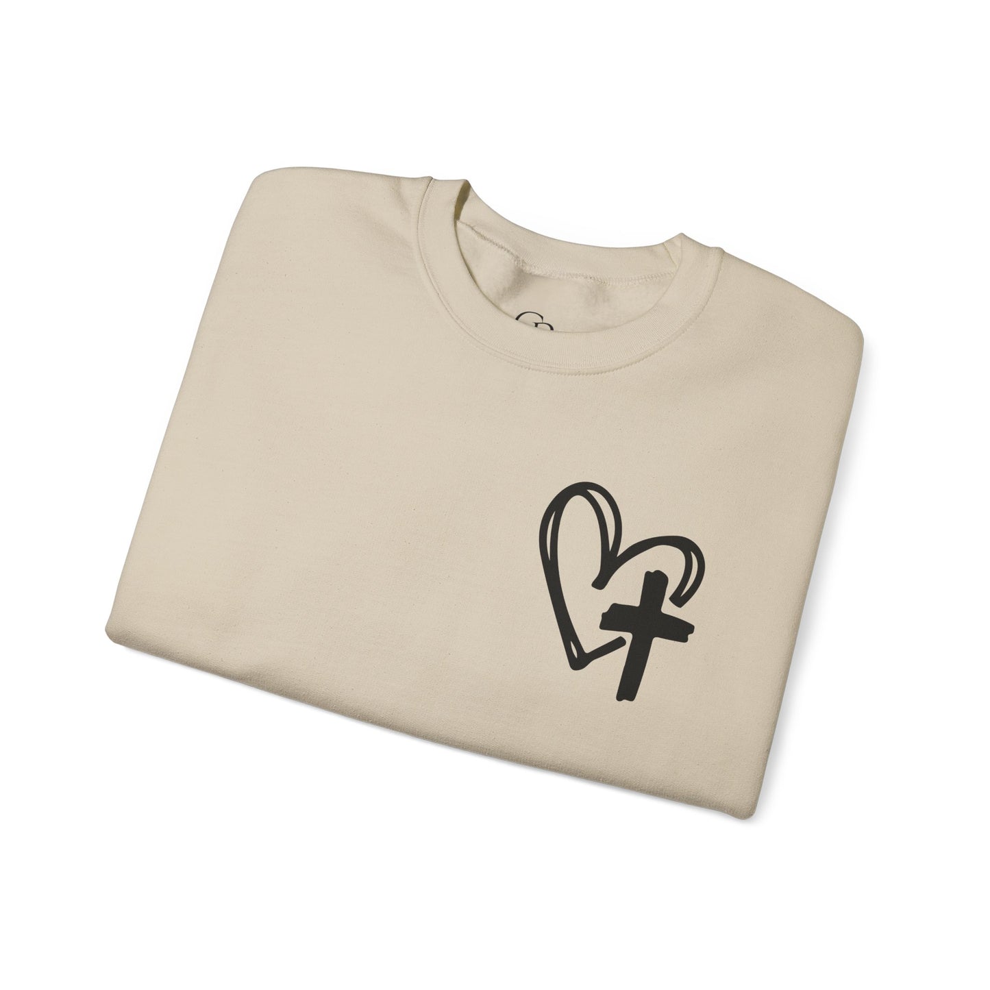 Faith and Floral Cross Unisex Heavy Gildan Blend™ Crewneck Sweatshirt.