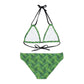 Green Tropical Bliss Strappy Bikini Set (AOP)