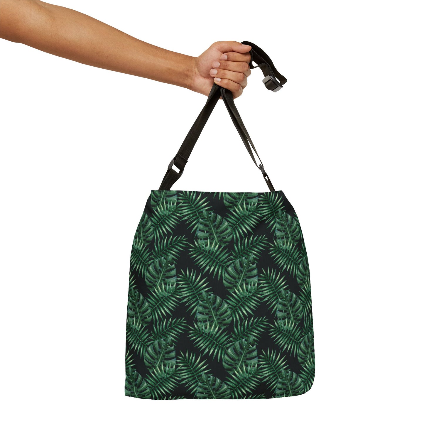 Black Tropical Bliss Adjustable Tote Bag (AOP)