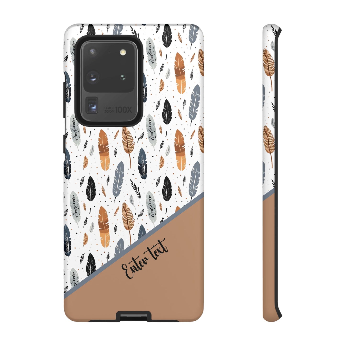 Personalized Whispering Feathers Tough Case — Dark Feather Protective Phone Case for Samsung & Google
