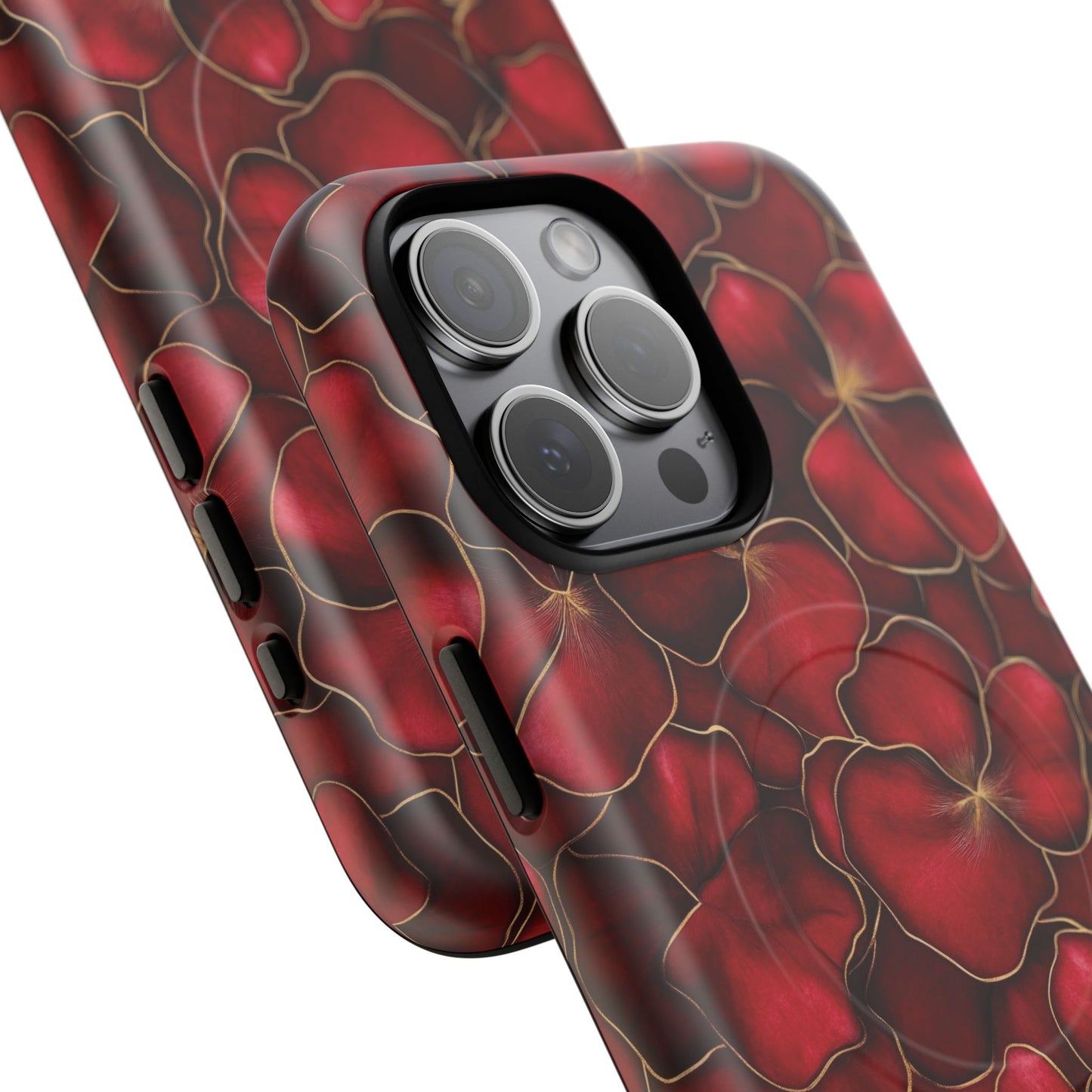 Velvet Petal Noir Tough iPhone Magnetic Case, iPhone Cover, Stylish Accessories, Gift for Her, Gift for Mother's, Floral Design, Protective iPhone Case