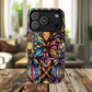 Luminous Whirl Tough Magnetic iPhone Cases, Vibrant Protection, Unique Floral Print, Durable Cover, Gift for Tech Lovers, iPhone Accessory, Stained Glass iPhone Design.