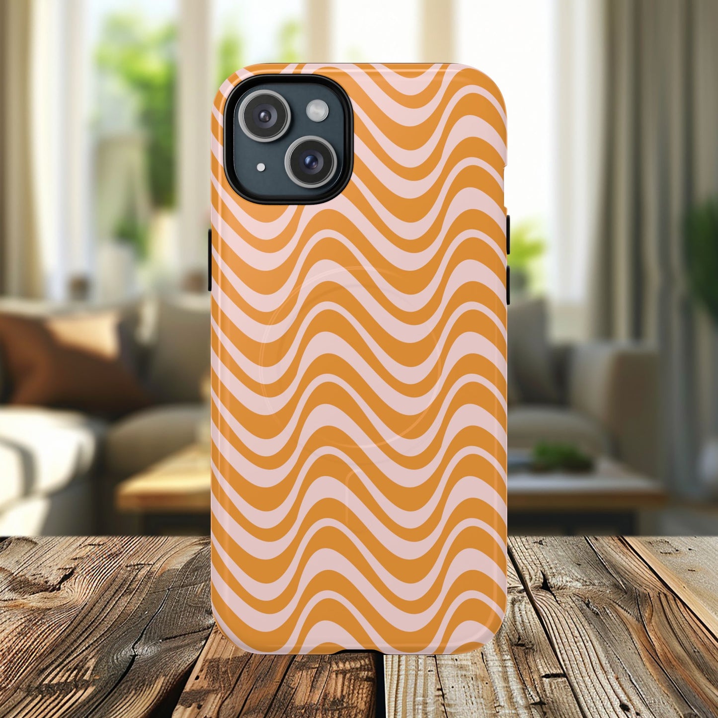 Stylish Tough Magnetic Case for Your iPhone - Trendy Wave Design, Durable Protector, Gift for Her, Cool Tech Accessory, Unique iPhone Cover, Magsafe iPhone Cover.