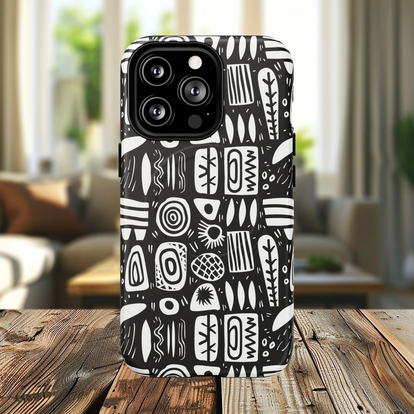 Modern Abstract Geometric Tough Magnetic Phone Case, Durable Phone Accessory, Gift for Him or Her, Artistic Design, Modern Decor