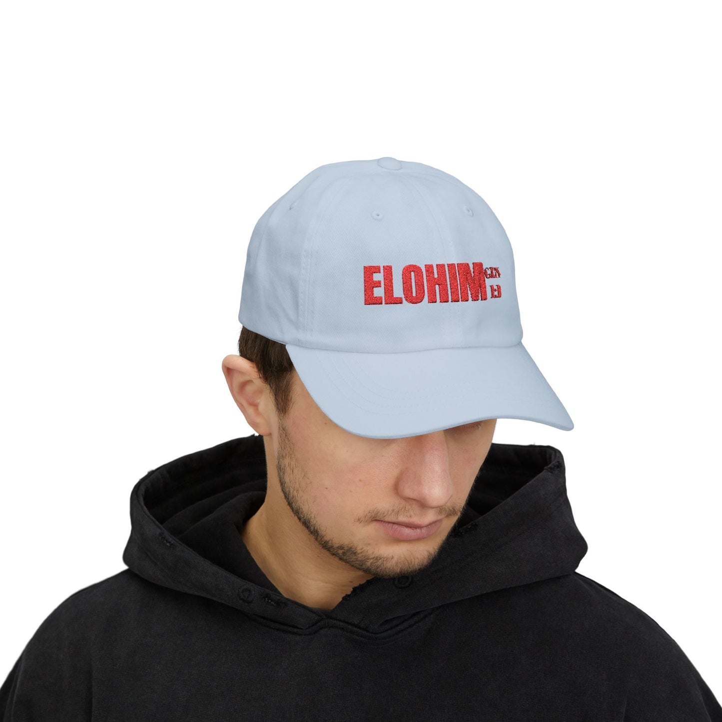 Classic Embroidery Dad Cap with 'ELOHIM, GENESIS 1:1' - Faith-Based Hat, Casual Wear, Gift for Dad, Christian Accessory, Summer Fashion