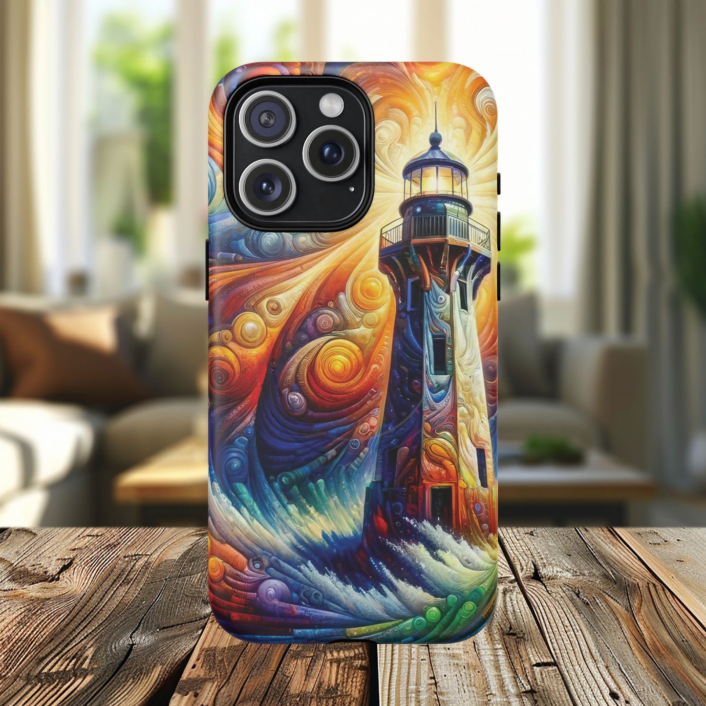 Vibrant Lighthouse Magnetic iPhone Case, Durable Protection for Everyday Adventure, Gift for Nature Lovers, Colorful iPhone Cover