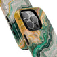 Magnetic iPhone Cases with Green Marble Design, Tough Magnetic Cases, iPhone Accessories, Gift for Her, Trendy iPhone Cover