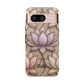 Personalized Lotus Floral Stained Glass Effect Tough Phone Case
