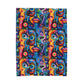 Psychedelic Visions Vibrant Abstract Faces Velveteen Plush Blanket