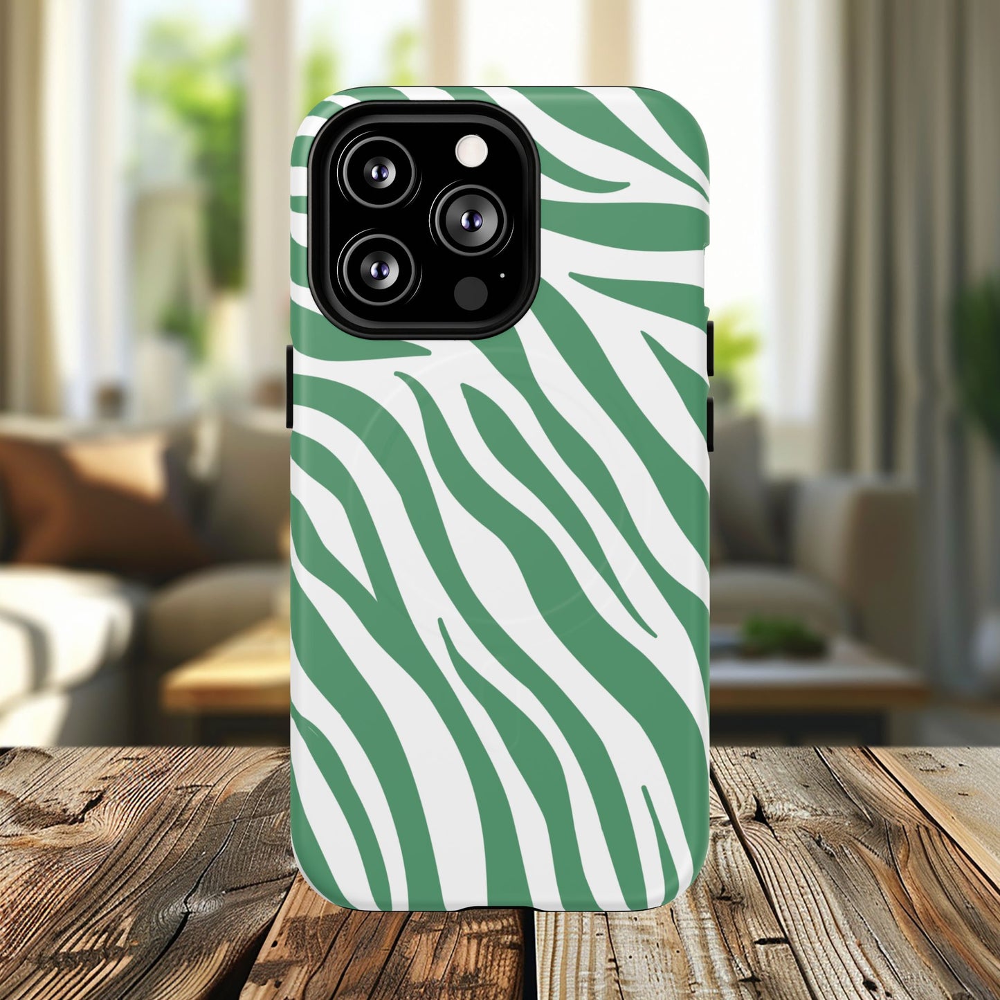 Trendy Zebra Print iPhone Case, Stylish Tough Magnetic Case for iPhone, Animal Print Accessory, Unique iPhone Cover, Gift for Animal Lovers