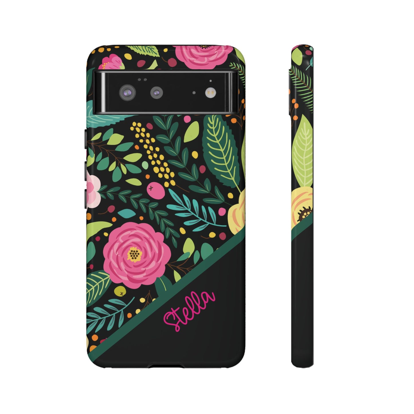 Personalized Floral Fantasy Samsung and Google Pixal Phone Case – Personalized Tough Cases with Colorful Garden Design