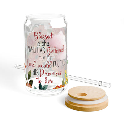 Blessed is She Sipper Glass, 16oz