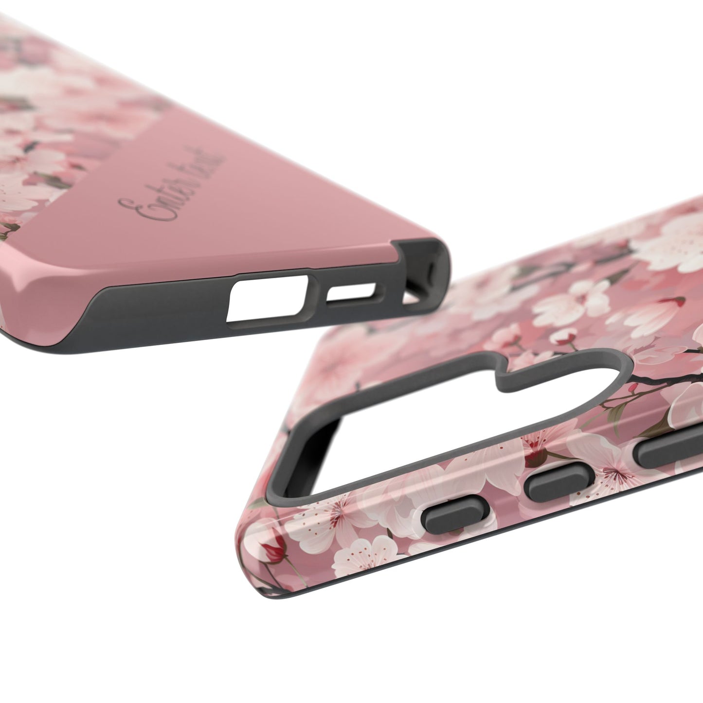 Personalized Cherry Blossom Tough Phone Case — Pink Floral Protective Case for Samsung & Google