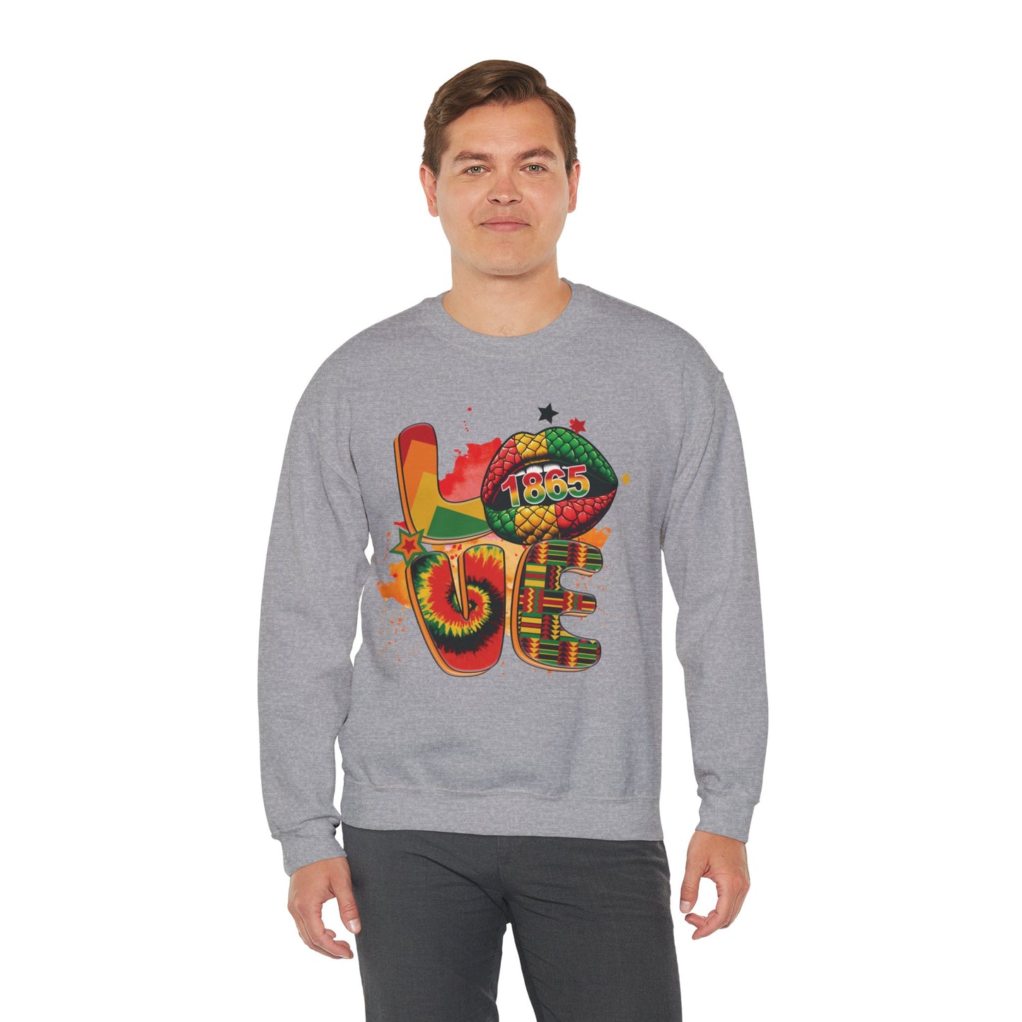 Black LOVE Unisex Heavy Blend™ Crewneck Sweatshirt