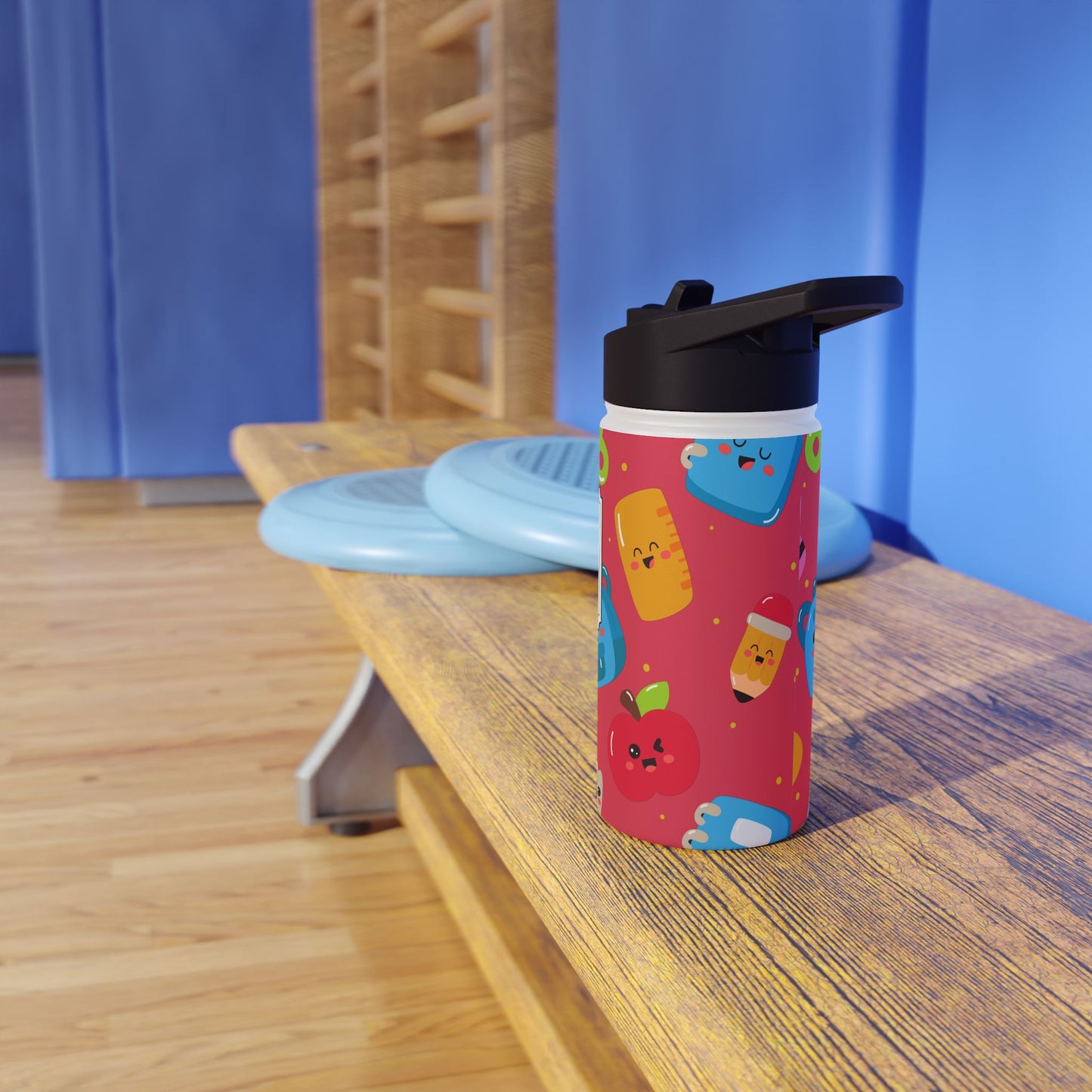 Personalized Kawaii Composition Book Inspired Stainless Steel Water Bottle for Kids, School Supplies, Eco-Friendly Drinkware, Back to School, Teacher Gifts