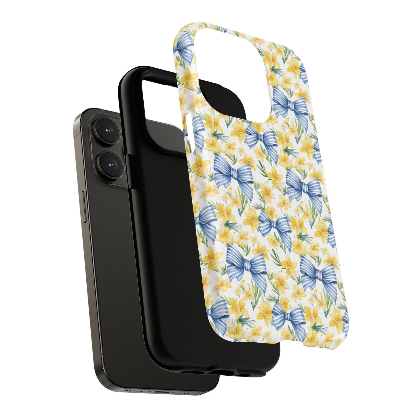 Sunshine Blue Coquette Bows Tough iPhone Magnetic Case for iPhones, Cute iPhone Cover, Spring Gift, Durable Case, Custom iPhone Protection