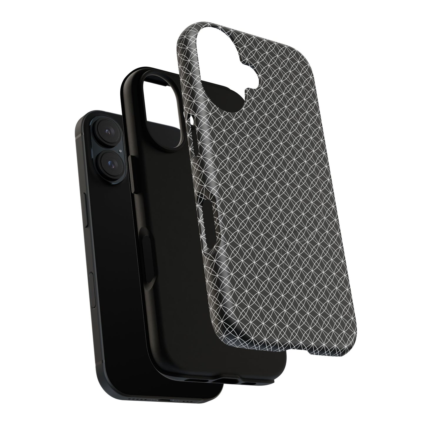 Urban Lattice Tough Magnetic iPhone Case, Stylish Protective Cover, Tech Gift for Him/Her, Durable Everyday Use, Trendy Mobile Accessories