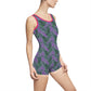 Purple Tropical Bliss Women's Vintage Swimsuit (AOP)