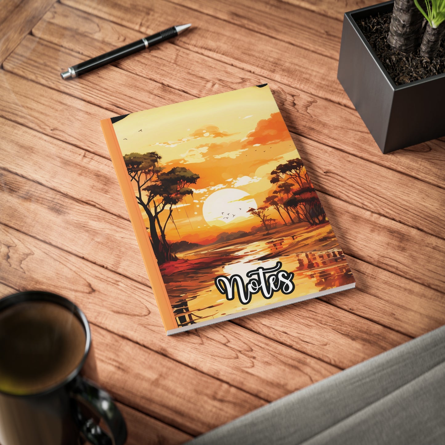 Sunset Scene A5 Softcover Notebook, Beautiful Notes for Writing, Dream Diary, Summer Memories, Gifts for Creatives, Student Planner.