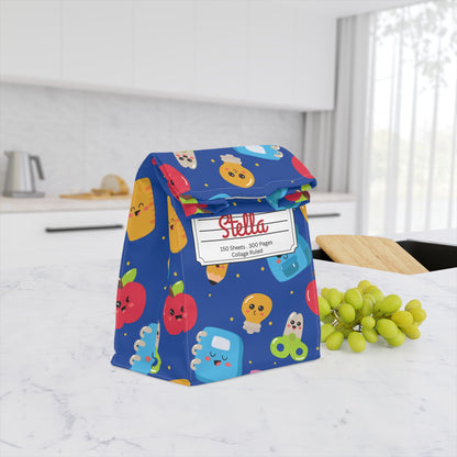 Custom Blue Kawaii Composition Book Inspired Stylish Polyester Lunch Box for Kids - Perfect for School, Picnics, or Snacks | Personalized ABC Design, Back to School, Family [...]