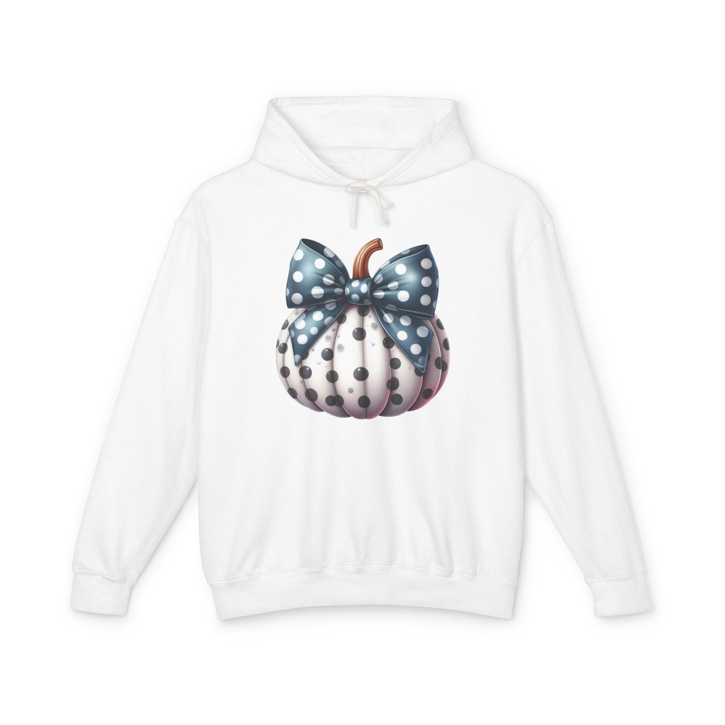 Polka Dot Pumpkin Charm Lightweight Hooded Sweatshirt