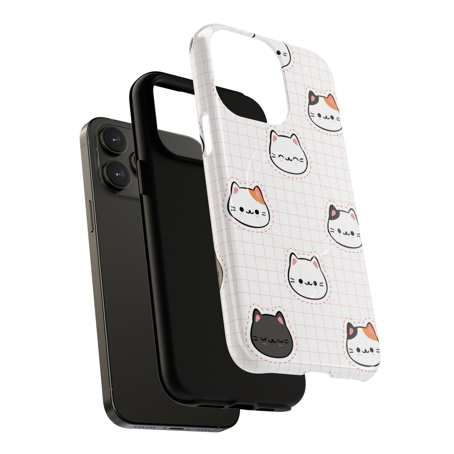 Cute Cat Tough Magnetic Case, iPhone Cover, Cat Lover Gift, Cute Cat Accessories, Pet-Themed iPhone Case