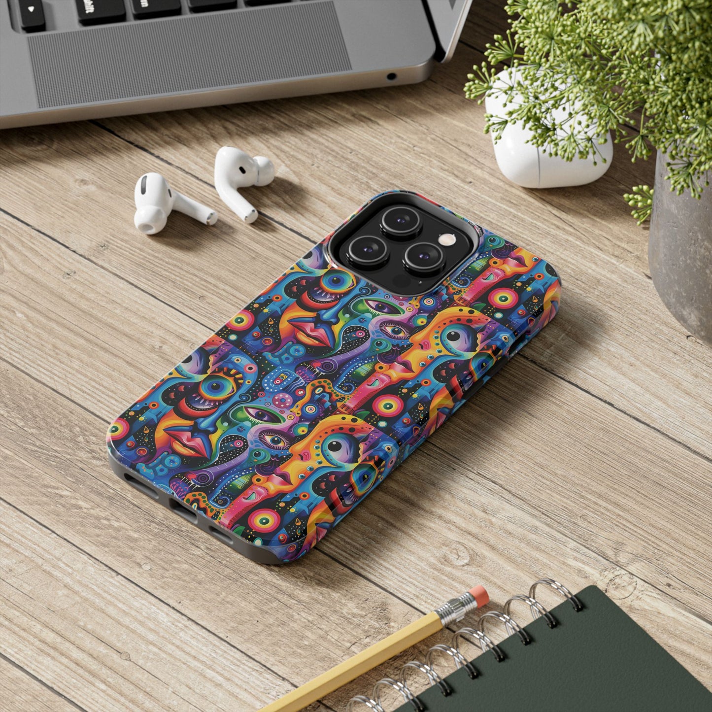 Psychedelic Visions Vibrant Art iPhone and Samsung Phone Case - Stylish Tough Case for Artists & Creatives.