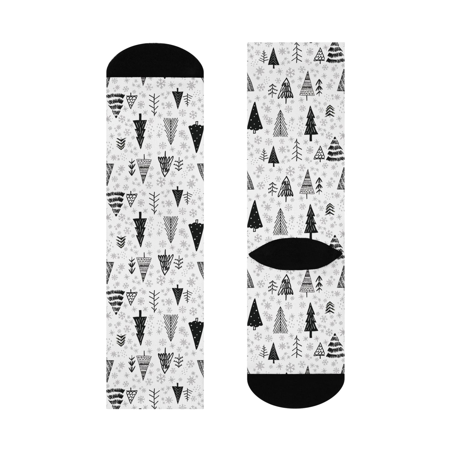 Winter Wonderland Cushioned Crew Socks - Comfortable DTG Print One-Size Style